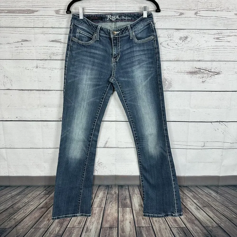 Wrangler Rock 47‎ Jeans Womens 6 Blue Bootcut Western Cowgirl Rodeo Ranch